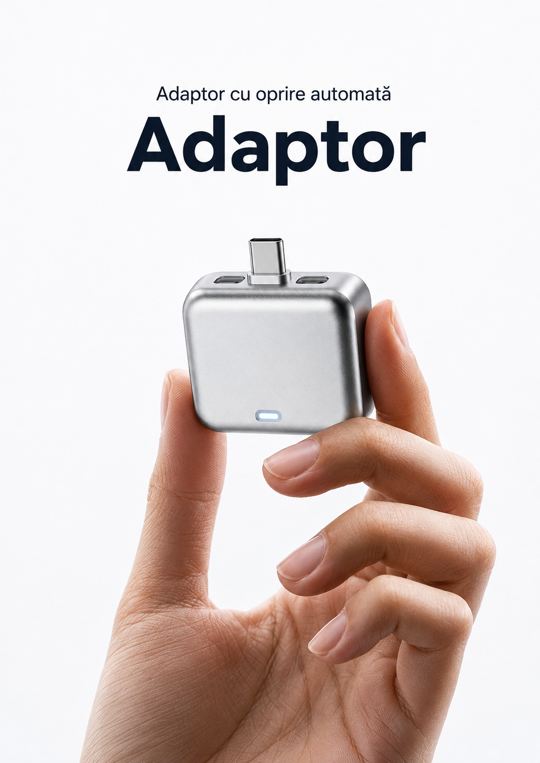 Adaptor USB-C cu Încărcare Rapidă  și Oprire Automată la 100% – Auto Pop-Out